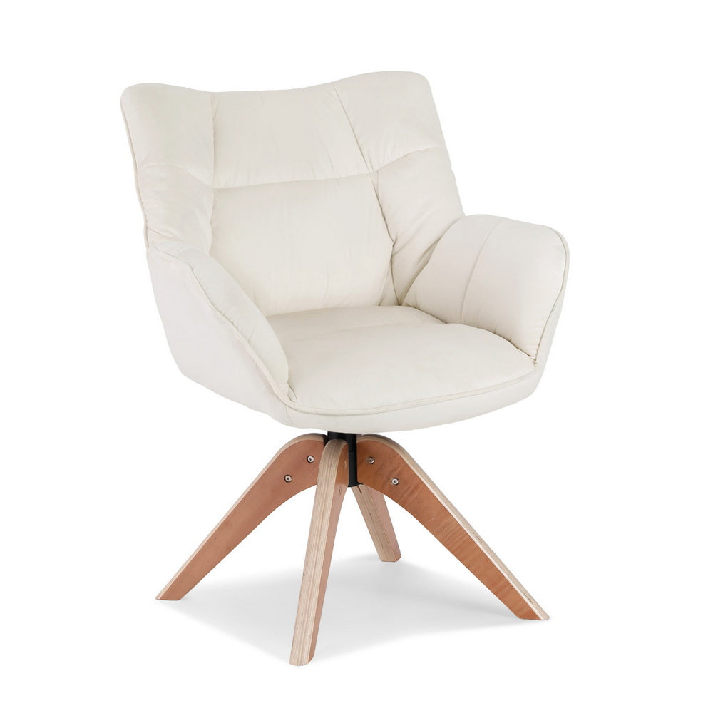Arm Chairs & Recliners: Artiss Swivel Chair Armchair Nursing Velvet White