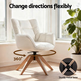 Arm Chairs & Recliners: Artiss Swivel Chair Armchair Nursing Velvet White