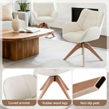 Arm Chairs & Recliners: Artiss Swivel Chair Armchair Nursing Velvet White