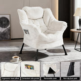 Arm Chairs & Recliners: Artiss Armchair Accent Chair Ottoman Lounge Footrest Velvet White