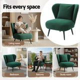 Arm Chairs & Recliners: Artiss Armchair Accent Chair Lounge Tub Sofa Couch Corduroy Velvet Green