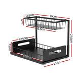 Bathroom Cabinets, Cupboards & Storage: Artiss Under Sink Organizer Storage L Shape 1 Pull Out Drawers Kitchen Cabinet Shelf
