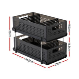 Bathroom Cabinets, Cupboards & Storage: Artiss Under Sink Organizer 2 Tier Pull Out Drawer with Removable Baskets & Divider