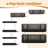 Bathroom Cabinets, Cupboards & Storage: Artiss Under Sink Organizer 2 Tier Pull Out Drawer with Removable Baskets & Divider
