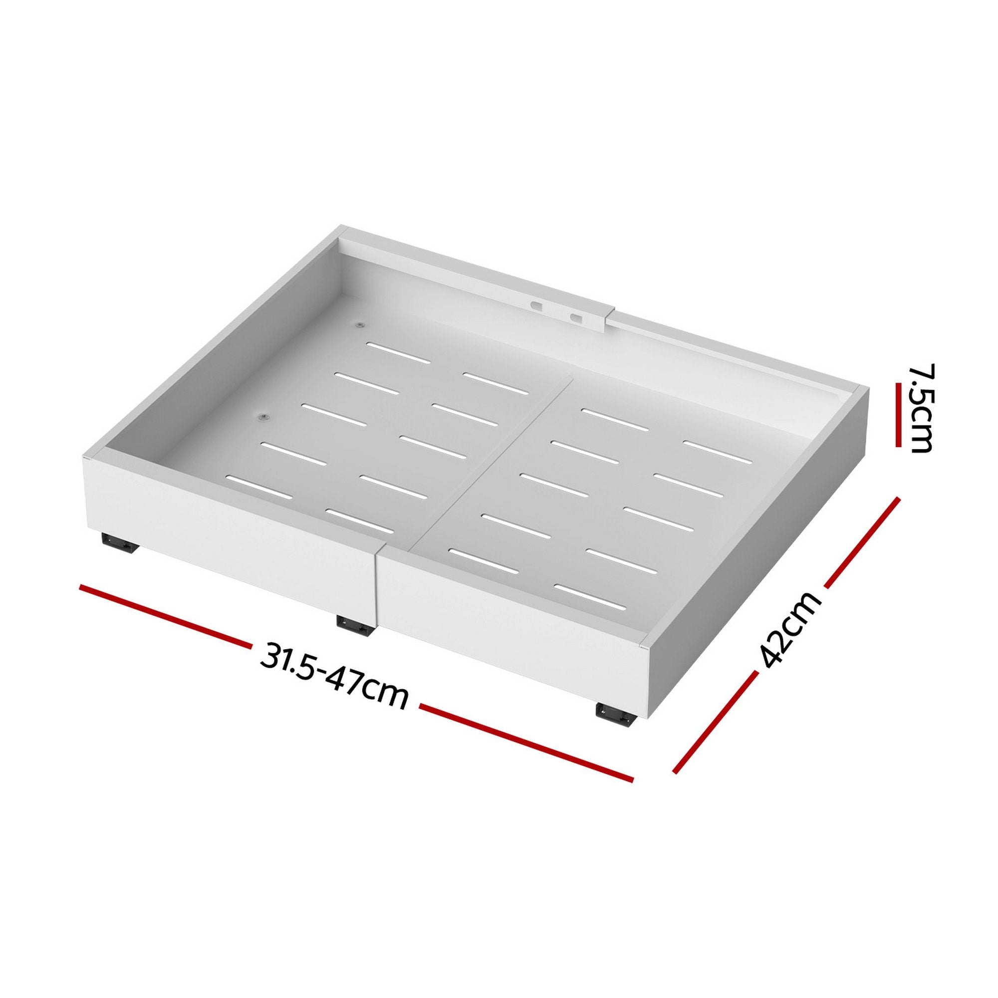 Artiss 2 Pack Pull Out Drawers for Cabinets Expandable Cabinet Organizer White
