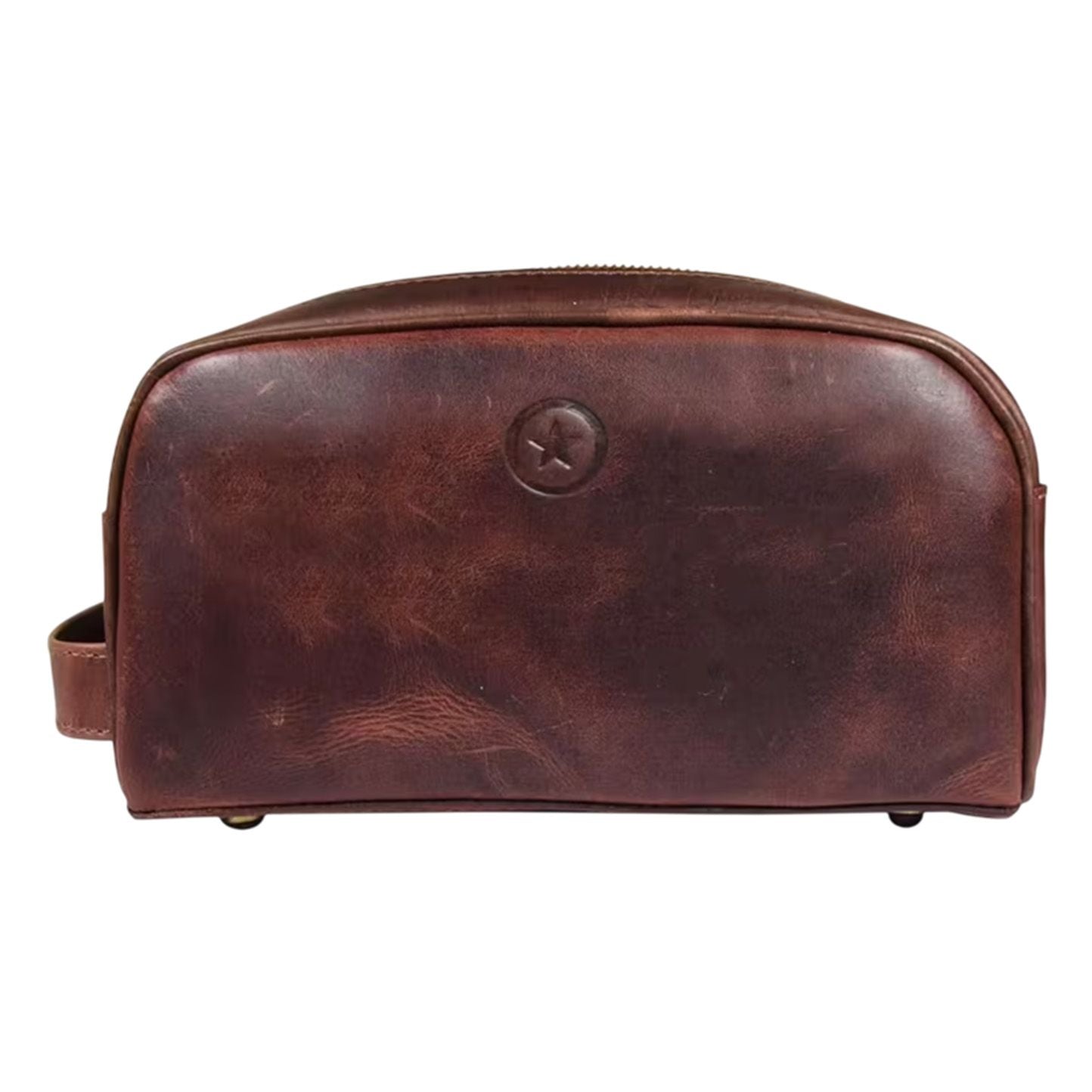 Leather Toiletry Bag for Men Leather Unisex Make-up Bag Travel Dopp Kit