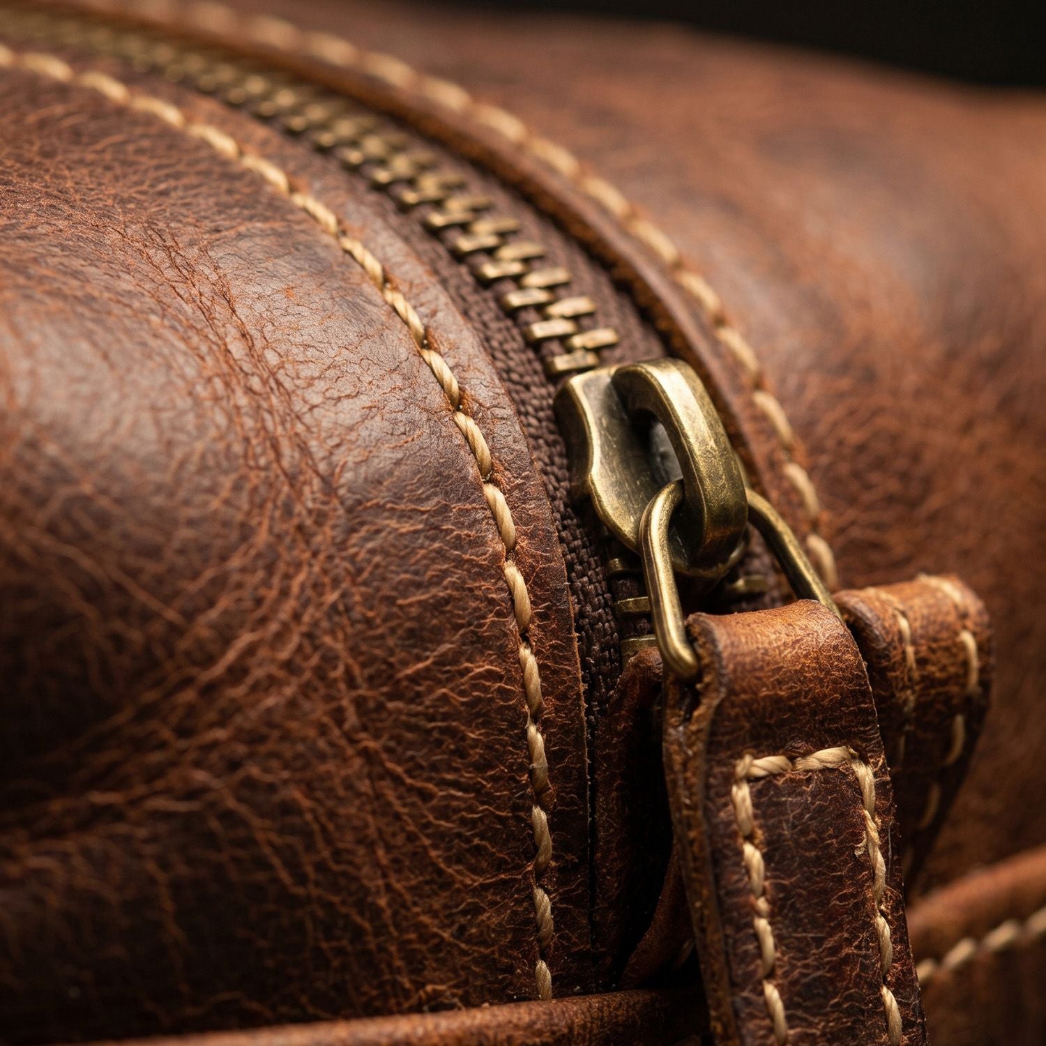 Leather Toiletry Bag for Men Leather Unisex Make-up Bag Travel Dopp Kit