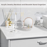 Makeup Organisation & Storage: Fashyni Acrylic Jewelry Necklace and Bracelet Stand Organizer