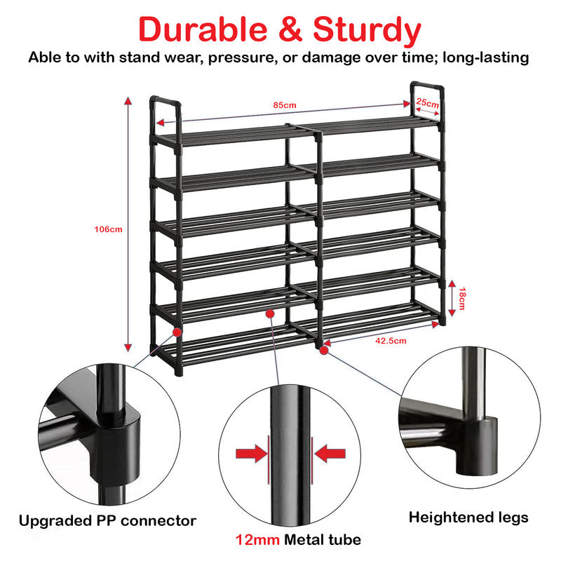 Shoe Storage: Hivvago 6 Tiers Shoe Rack Storage Organizer Shelf Adjustable Space Saver