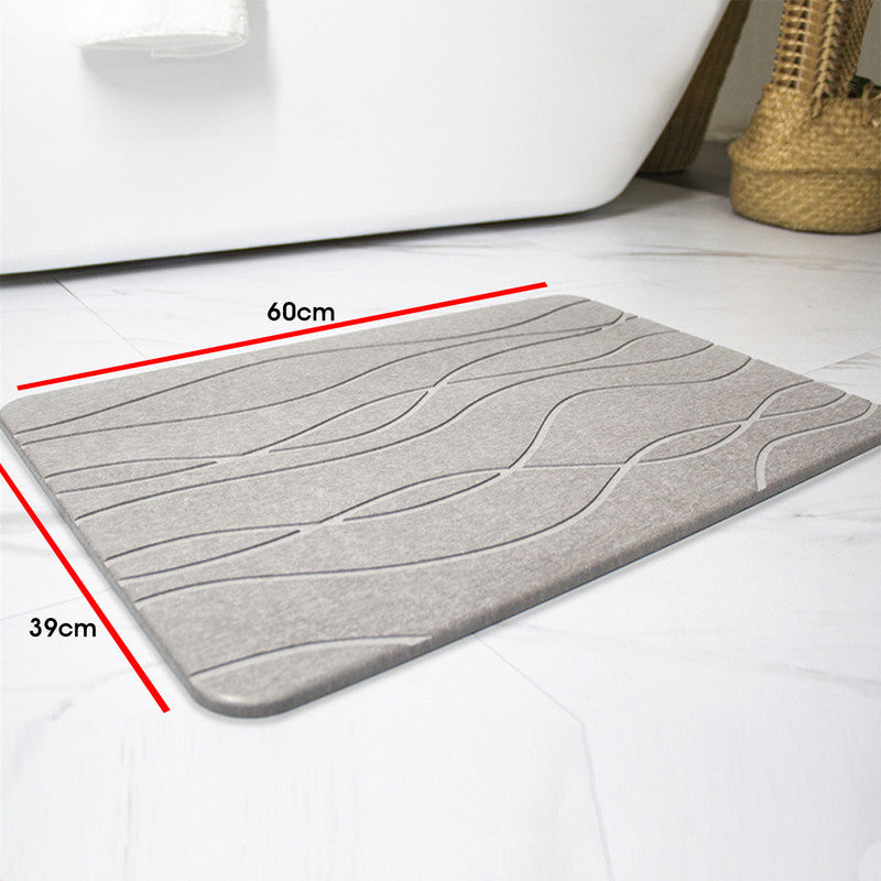 Bath Mats & Rugs: Hivvago Diatomaceous Earth Stone Bath Mat Fast Drying Non Slip Bathroom Mat