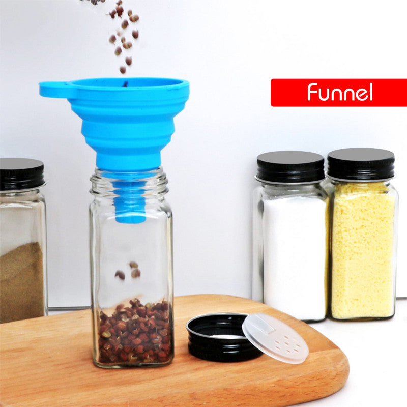 Salt & Pepper Shakers: Hivvago 24-Pack 120ml Glass Spice Jars  Airtight Storage with Lids & Labels