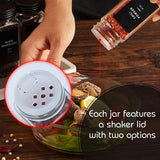 Salt & Pepper Shakers: Hivvago 12 Pack Glass Spice Jar Set 120ml Airtight Square Jars with Shaker Lids Labels Funnel and Brush