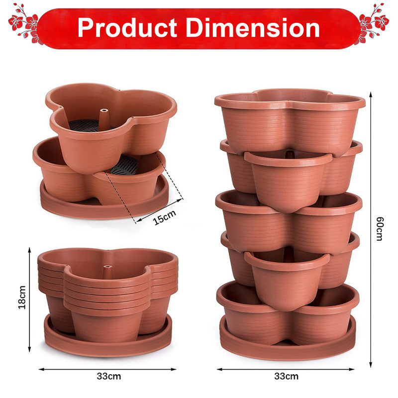 Pots, Planters & Accessories: Hivvago 5-Tier Vertical Garden Planter  Stackable Indoor/Outdoor Pot with Base