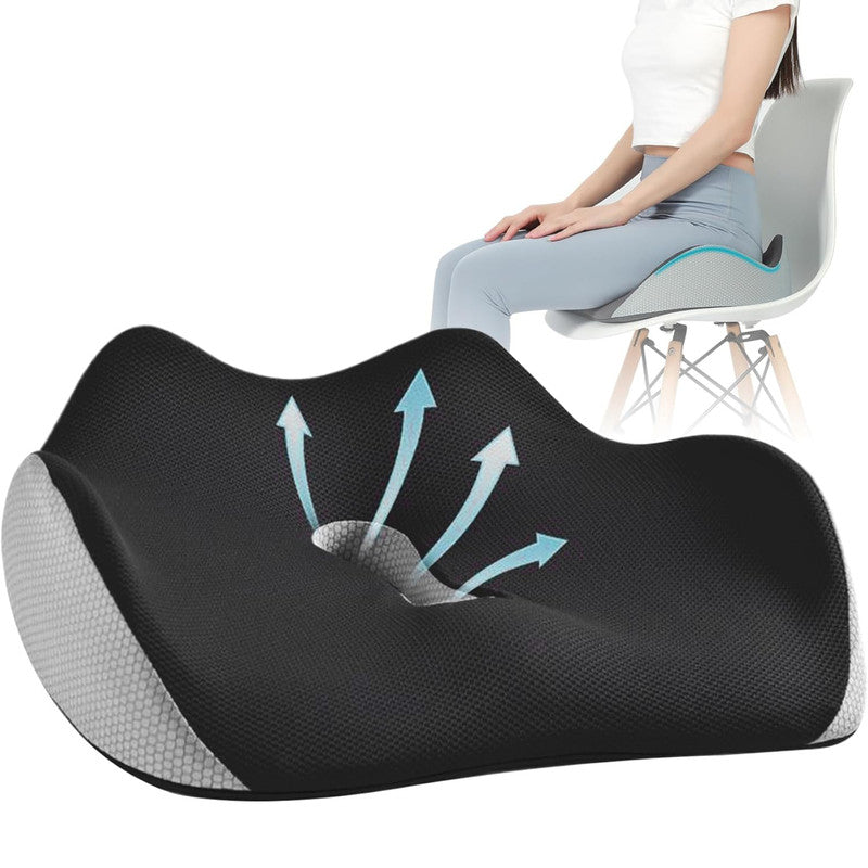 Back Care: Hivvago Memory Foam Seat Cushion  Ergonomic Support for Office, Car & Home, Grey