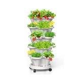 Pots, Planters & Accessories: Hivvago 5-Tier Vertical Garden Planter  Stackable Indoor/Outdoor Pot with Wheel Base