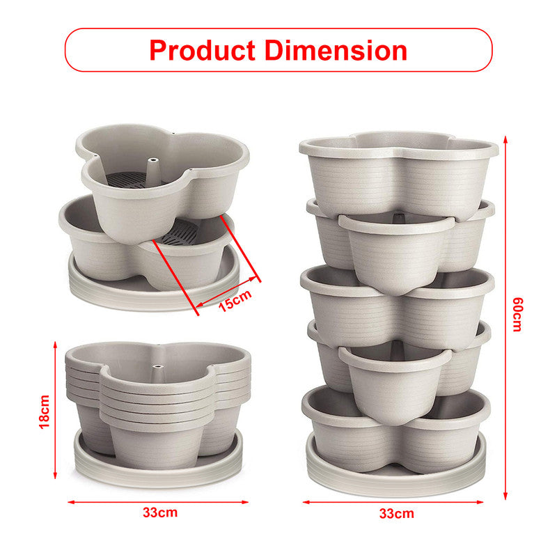 Pots, Planters & Accessories: Hivvago 5-Tier Vertical Garden Planter  Stackable Indoor/Outdoor Pot with Base