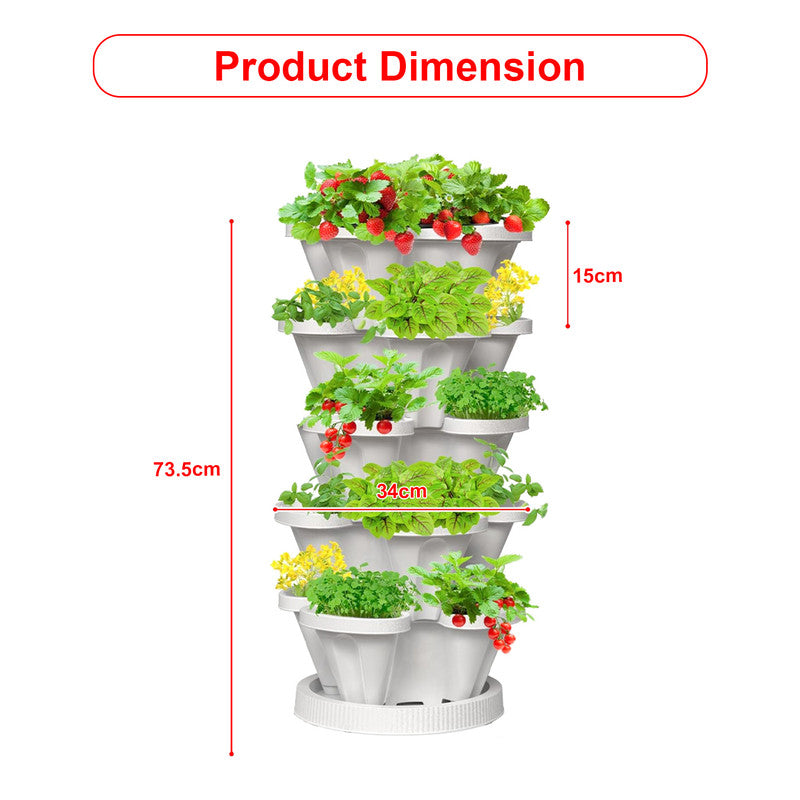 Pots, Planters & Accessories: Hivvago 5-Tier Vertical Garden Planter  Stackable Indoor/Outdoor Pot with Base