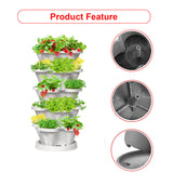 Pots, Planters & Accessories: Hivvago 5-Tier Vertical Garden Planter  Stackable Indoor/Outdoor Pot with Base
