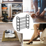 Shoe Storage: Hivvago 4-Layer Shoe Rack  Compact Steel Frame Organizer for Entryway, Black