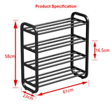Shoe Storage: Hivvago 4-Layer Shoe Rack  Compact Steel Frame Organizer for Entryway, Black