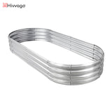 Garden Beds & Planters: Hivvago Raised Garden Bed  Galvanized Steel Planter Box with Open Base, Silver