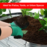Garden Beds & Planters: Hivvago Raised Garden Bed  Galvanized Steel Planter Box with Open Base, Silver