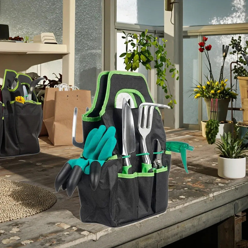 Gardening Tools: Hivvago 8-Piece Stainless Steel Garden Tool Set with Tote & Gloves