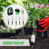 Gardening Tools: Hivvago 8-Piece Stainless Steel Garden Tool Set with Tote & Gloves