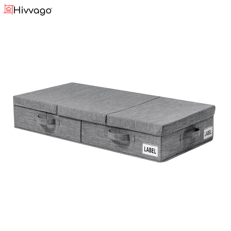 Storage Boxes: Hivvago Underbed Storage Container  Foldable Box with Lids & Label Pocket