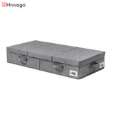 Storage Boxes: Hivvago Underbed Storage Container  Foldable Box with Lids & Label Pocket