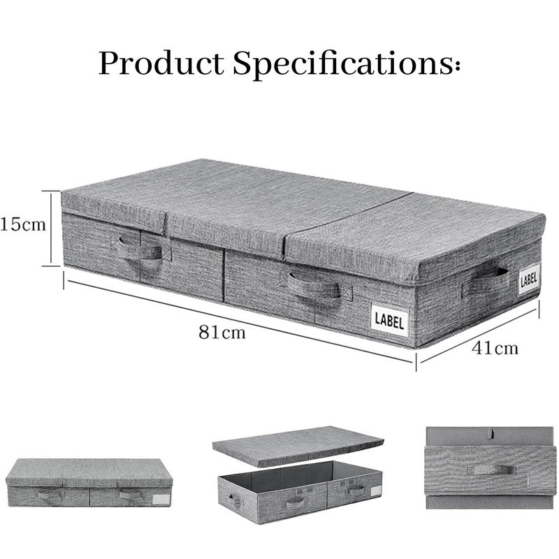 Storage Boxes: Hivvago Underbed Storage Container  Foldable Box with Lids & Label Pocket