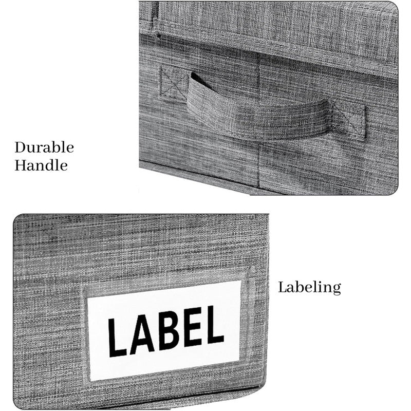 Storage Boxes: Hivvago Underbed Storage Container  Foldable Box with Lids & Label Pocket