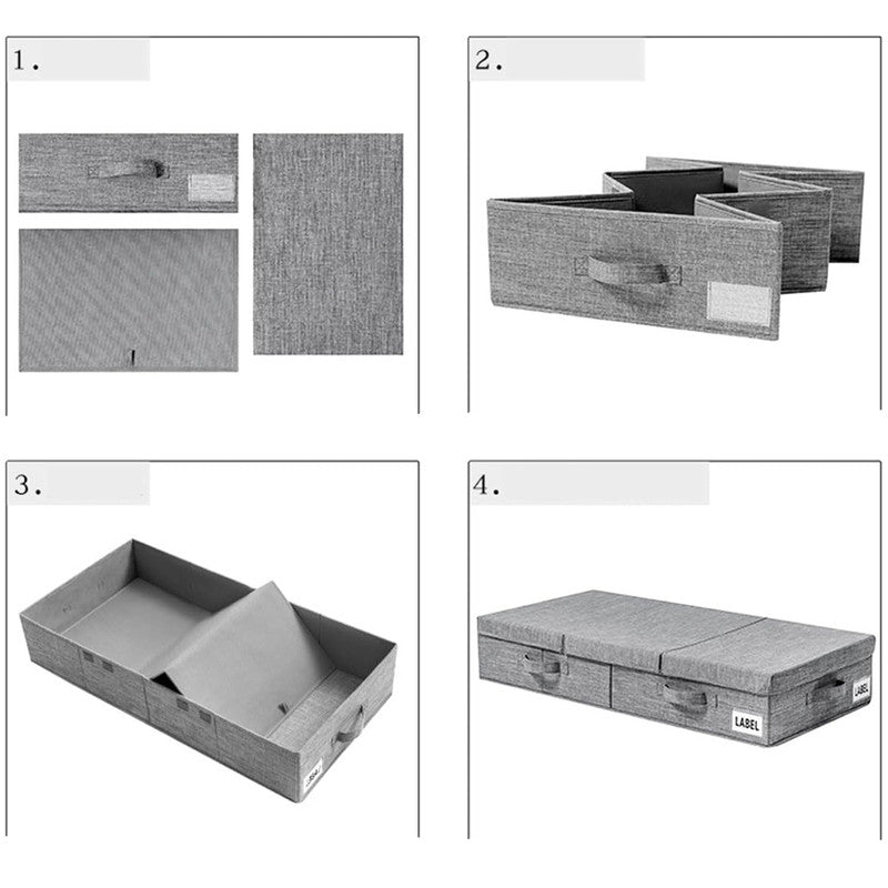 Storage Boxes: Hivvago Underbed Storage Container  Foldable Box with Lids & Label Pocket