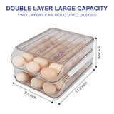 Food Storage: Hivvago 2 Layers Automatic Rolling Clear Egg Refrigerator Organizer with Lid