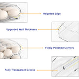 Food Storage: Hivvago 2 Layers Automatic Rolling Clear Egg Refrigerator Organizer with Lid