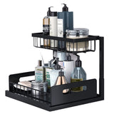 Bathroom Cabinets, Cupboards & Storage: Hivvago 2-Tier Pull-Out Under Sink Organizer Storage Shelf For Kitchen