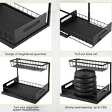 Bathroom Cabinets, Cupboards & Storage: Hivvago 2-Tier Pull-Out Under Sink Organizer Storage Shelf For Kitchen