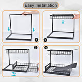 Bathroom Cabinets, Cupboards & Storage: Hivvago 2-Tier Pull-Out Under Sink Organizer Storage Shelf For Kitchen