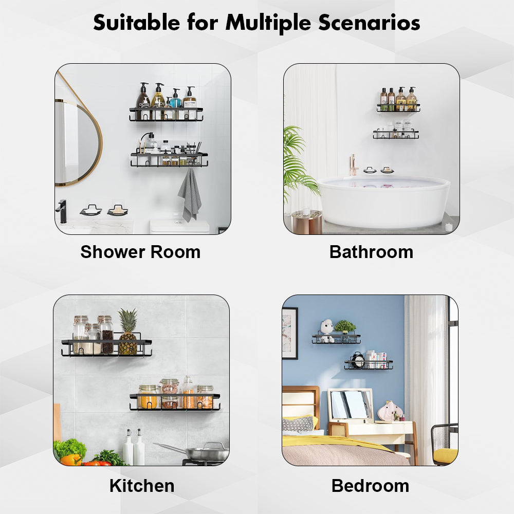 Bathroom Cabinets, Cupboards & Storage: Hivvago Stainless Steel Bathroom Organizer with Adhesive Shelves