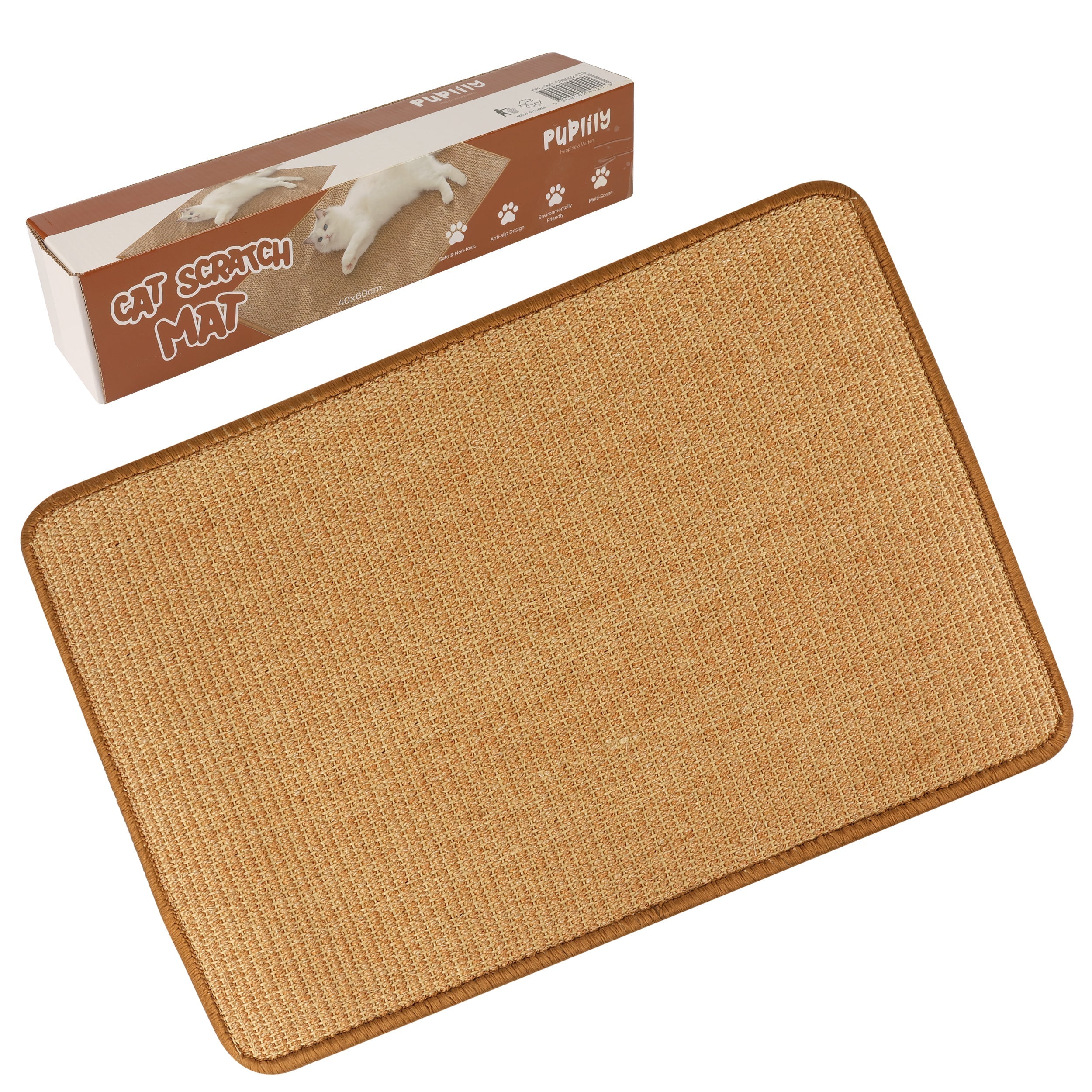 Cat Scratchers: PupLily Natural Sisal Cat Scratch Mat, 40 X 60 CM