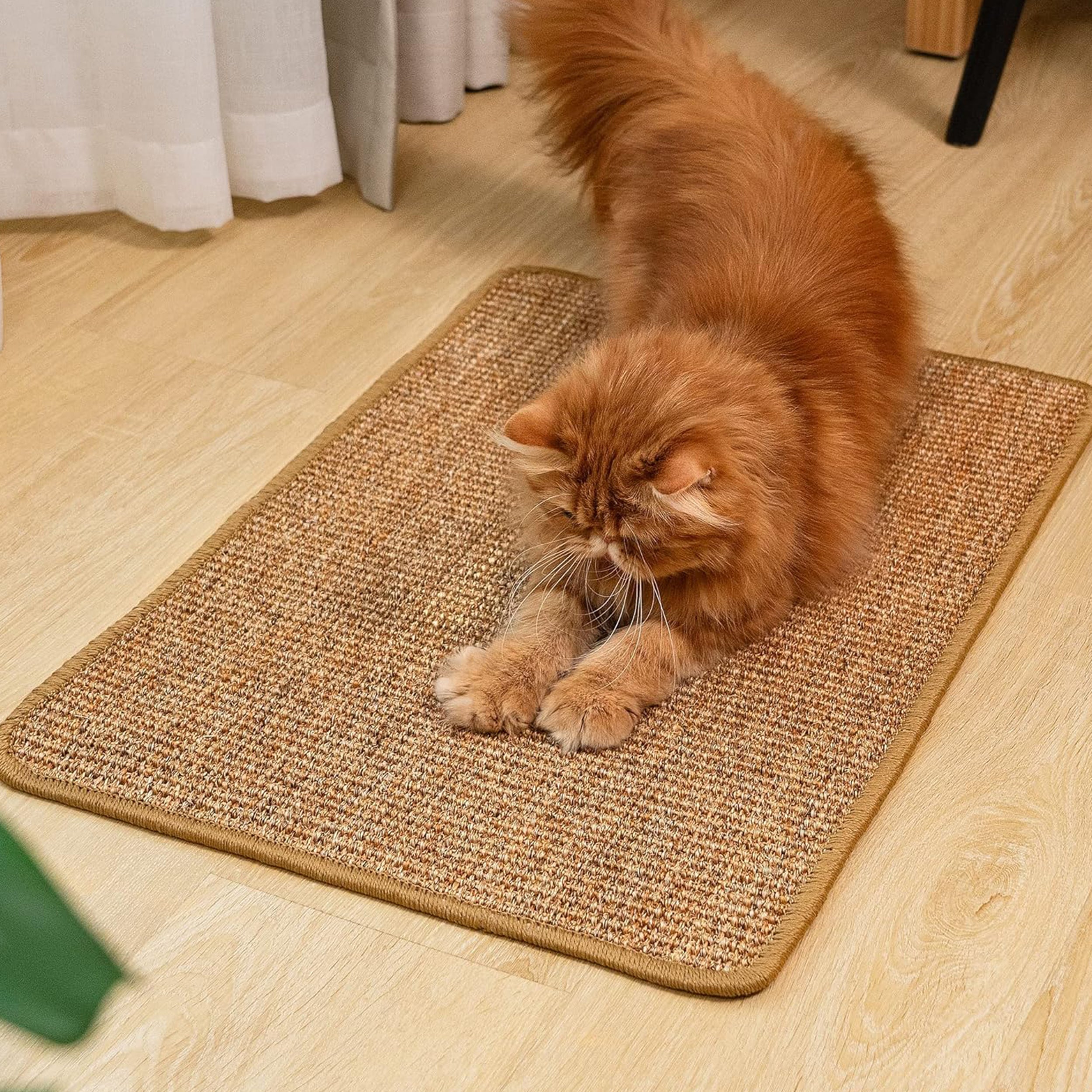 Cat Scratchers: PupLily Natural Sisal Cat Scratch Mat, 40 X 60 CM