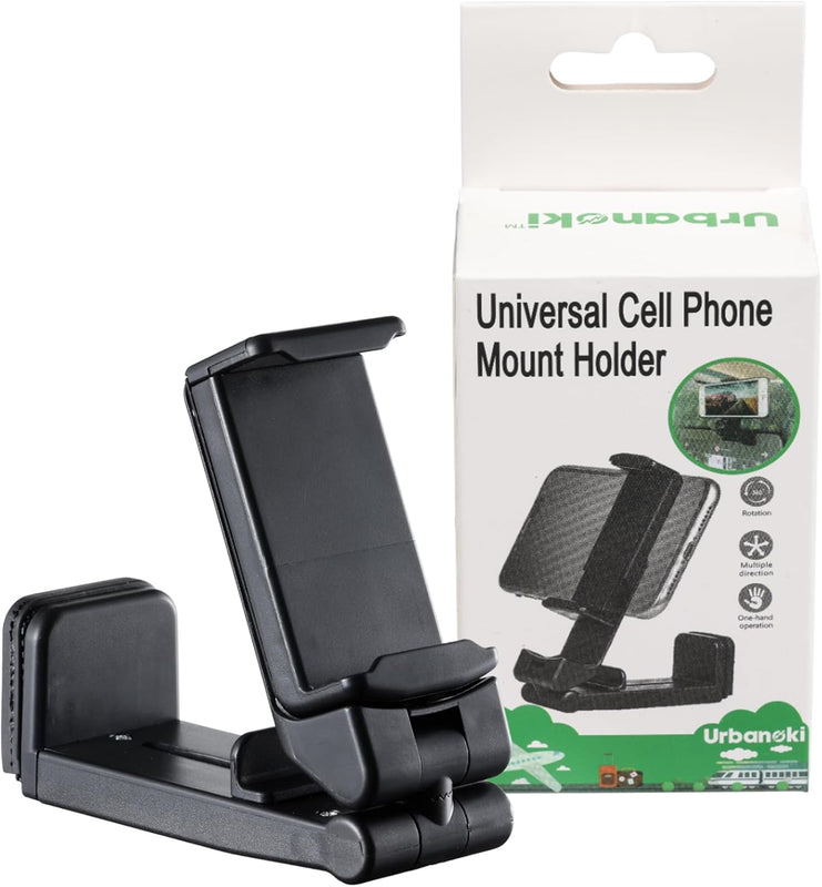 Car Mounts: Urbanoki Airplane Phone Holder Mount 360° Rotation Stand for Travel Desk - Black