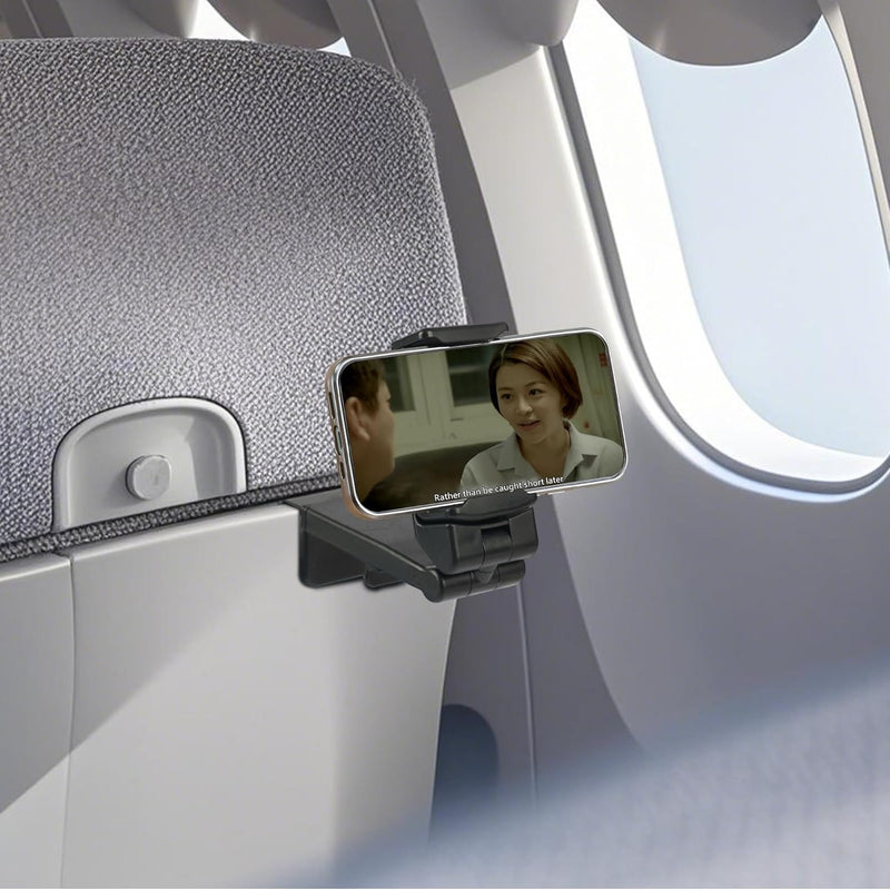 Car Mounts: Urbanoki Airplane Phone Holder Mount 360° Rotation Stand for Travel Desk - Black