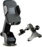 Car Mounts: Urbanoki 4 in 1 Car Phone Holder Dashboard Windshield Vent Mount for All Phones - Black