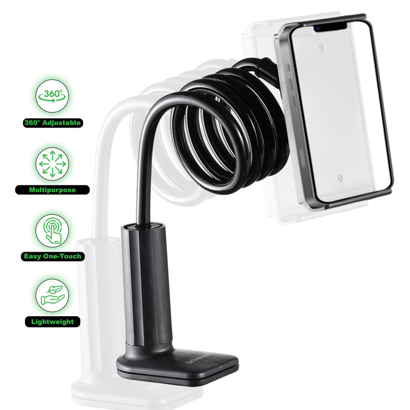 Car Mounts: Urbanoki Gooseneck Phone Holder Flexible Clamp Mount for Bed Desk