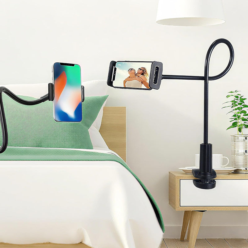 Car Mounts: Urbanoki Gooseneck Phone Holder Flexible Clamp Mount for Bed Desk
