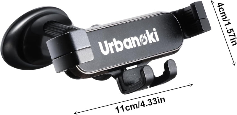 Car Mounts: Urbanoki Air Vent Car Phone Holder Mount Strong Grip for Smartphones - Black