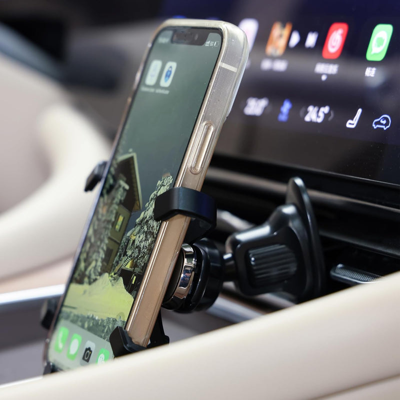 Car Mounts: Urbanoki Air Vent Car Phone Holder Mount Strong Grip for Smartphones - Black