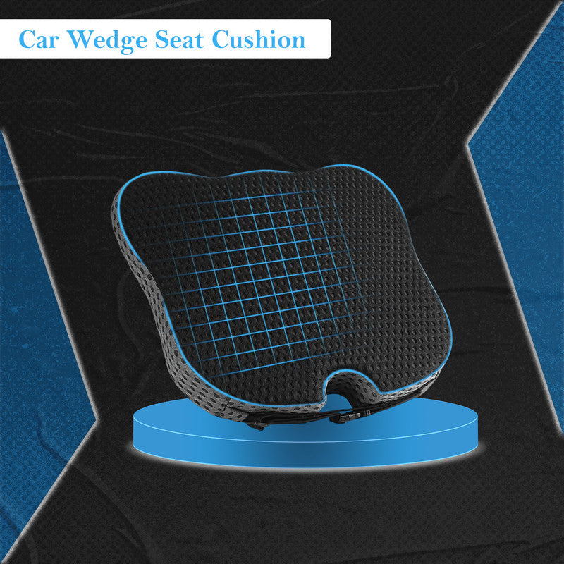 Back Care: Vagooz Car Wedge Seat Cushion  Memory Foam Booster with Non-Slip Base, Black
