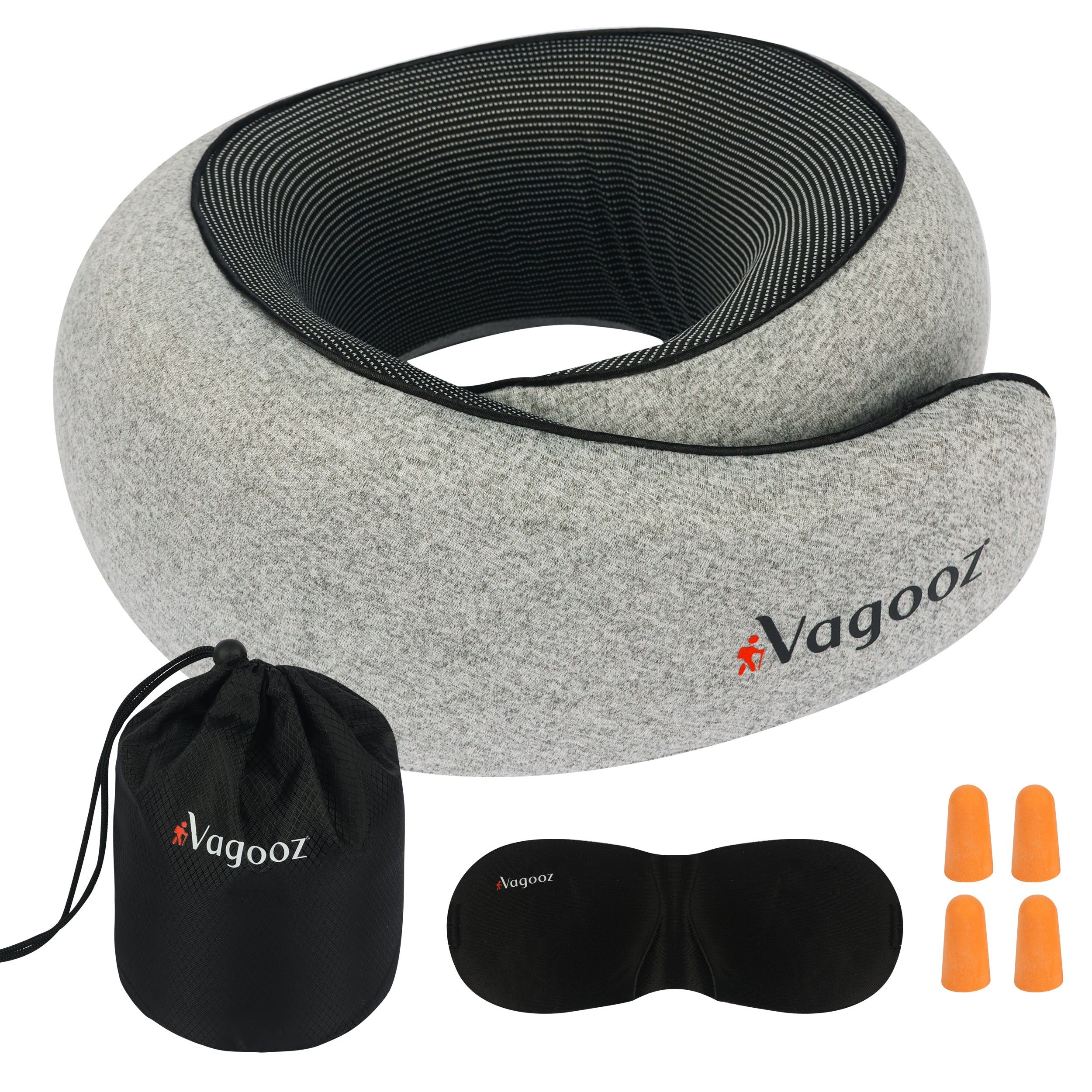 Pillows: Vagooz Memory Foam Travel Neck Pillow Set